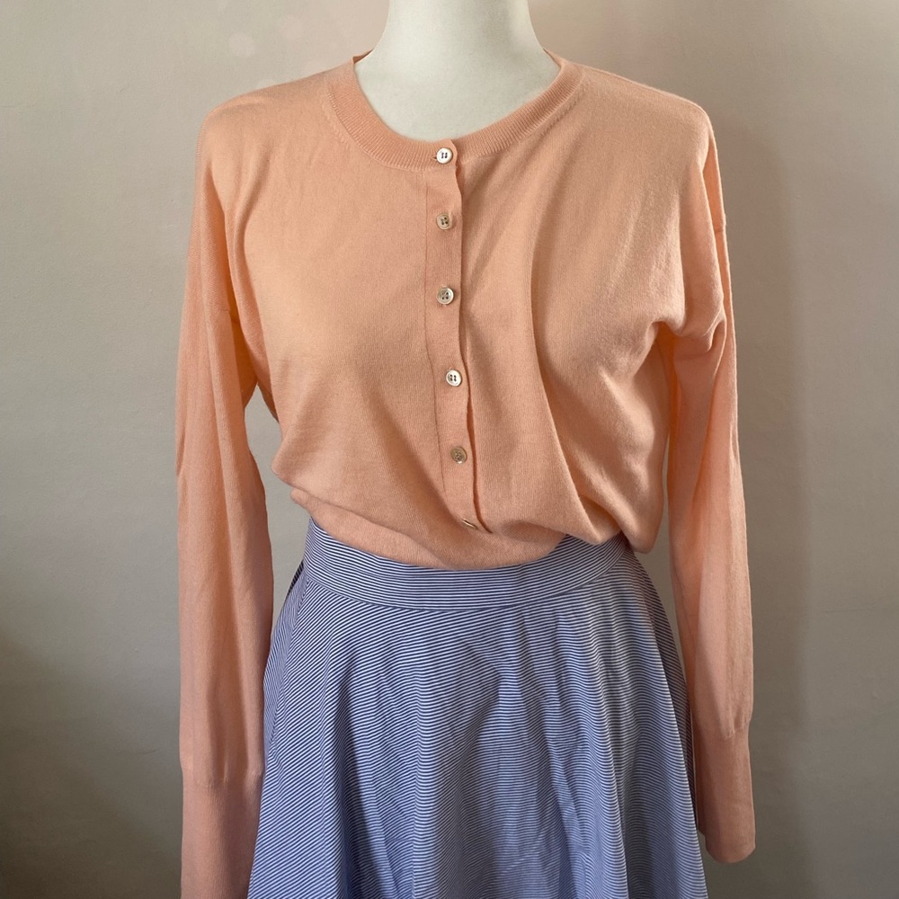 J. Crew | Italian Cashmere Peach V-neck Cardigan